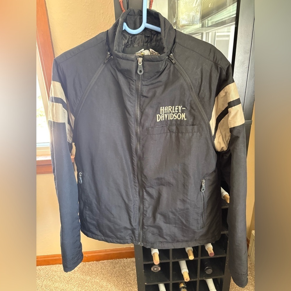🏍️ Harley-Davidson® BAD MOON Convertible Nylon Lined Jacket to Vest Mens Medium - Picture 2 of 12